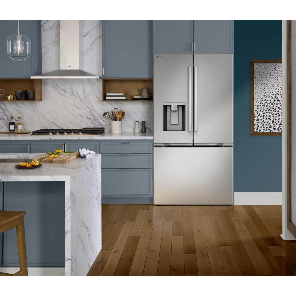 24 Cu. Ft. Counter Depth MAX Zero Clearance 3-Door French Door Refrigerator with Craft Ice in Printproof Stainless Steel