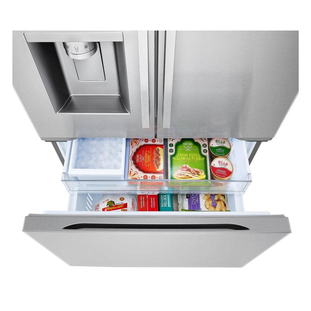 24 Cu. Ft. Counter Depth MAX Zero Clearance 3-Door French Door Refrigerator with Craft Ice in Printproof Stainless Steel