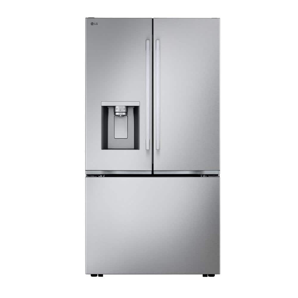 24 Cu. Ft. Counter Depth MAX Zero Clearance 3-Door French Door Refrigerator with Craft Ice in Printproof Stainless Steel