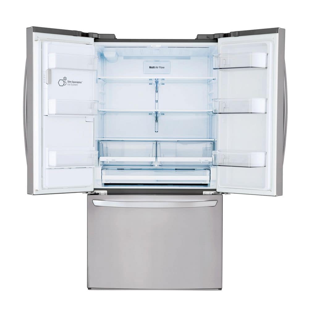 28 Cu. Ft. 3 Door French Door Refrigerator with Ice and Water Dispenser and Craft Ice in Printproof Stainless Steel