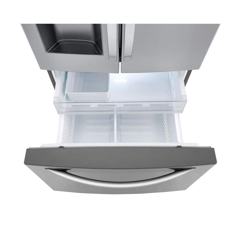 28 Cu. Ft. 3 Door French Door Refrigerator with Ice and Water Dispenser and Craft Ice in Printproof Stainless Steel