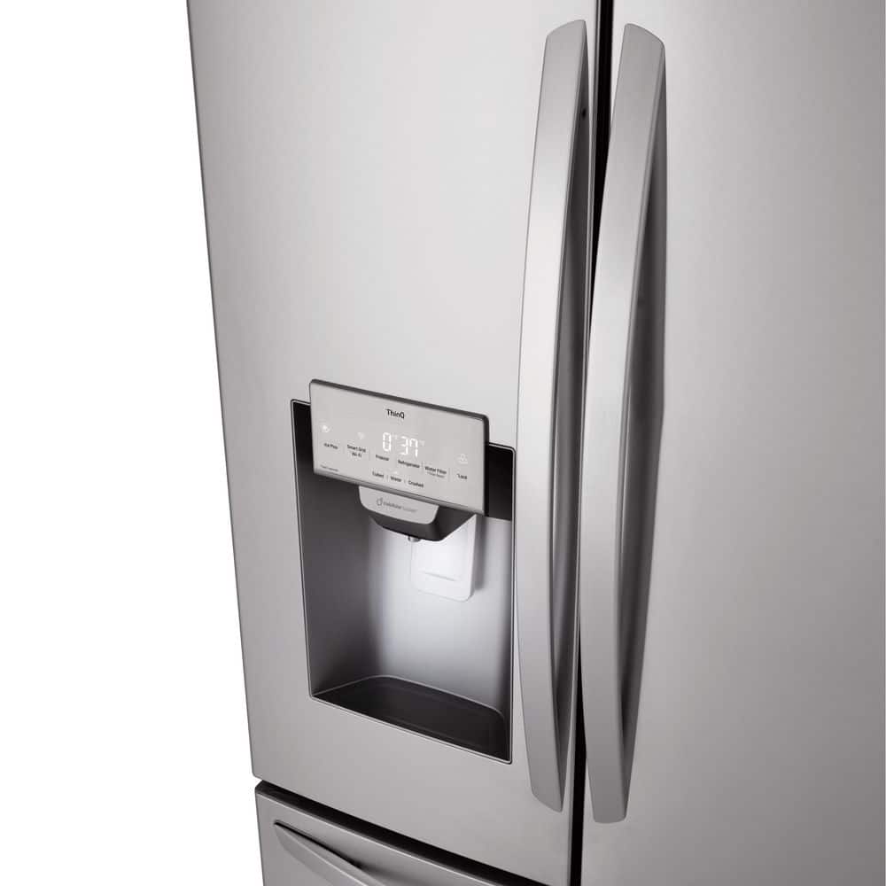 28 Cu. Ft. 3 Door French Door Refrigerator with Ice and Water Dispenser and Craft Ice in Printproof Stainless Steel