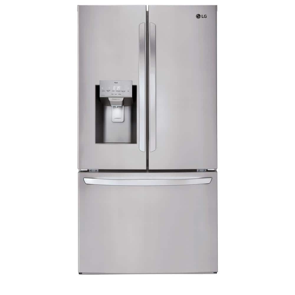 28 Cu. Ft. 3 Door French Door Refrigerator with Ice and Water Dispenser and Craft Ice in Printproof Stainless Steel