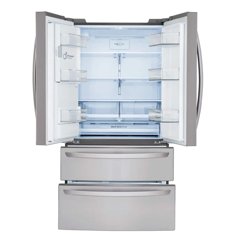 28 Cu. Ft. 4-Door French Door Smart Refrigerator with Ice and Water Dispenser in Printproof Stainless Steel