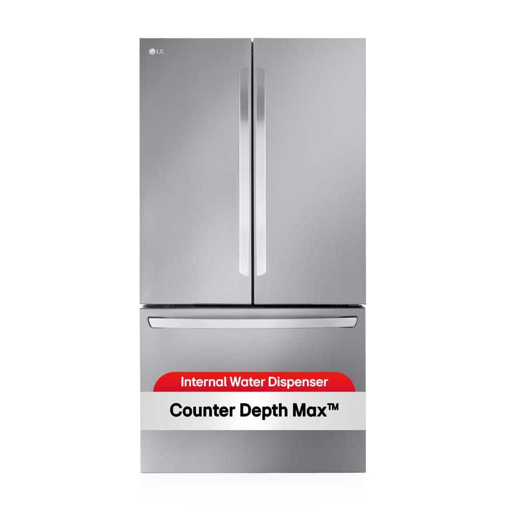 27 Cu. Ft. Smart Counter-Depth MAX French Door Refrigerator with Internal Water Dispenser in Printproof Stainless Steel