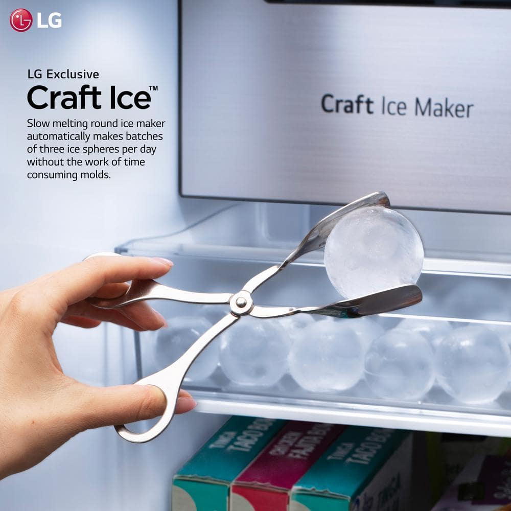 27 Cu. Ft. Side by Side Smart Refrigerator W/ Instaview and Craft Ice in Printproof Stainless Steel