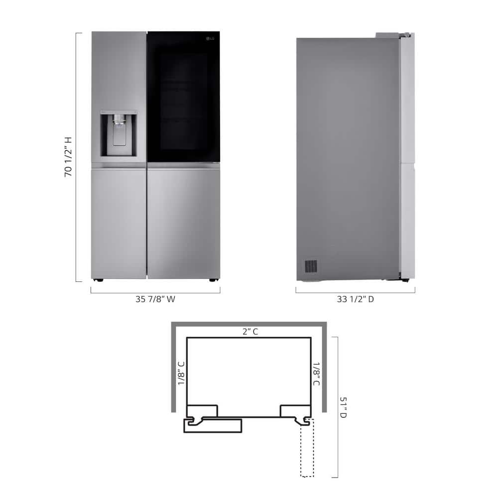 27 Cu. Ft. Side by Side Smart Refrigerator W/ Instaview and Craft Ice in Printproof Stainless Steel
