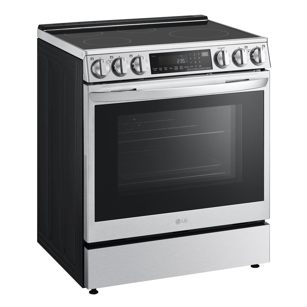 30 In. 5 Burner Element Slide-In Induction Range with Instaview and Air Fry in Printproof Stainless Steel