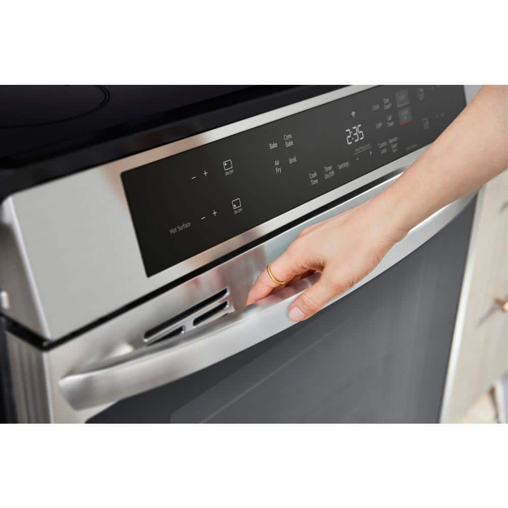 6.3 Cu. Ft. SMART Induction Slide-In Range in Printproof Stainless Steel with Convection, Easyclean, and Air Fry Tray