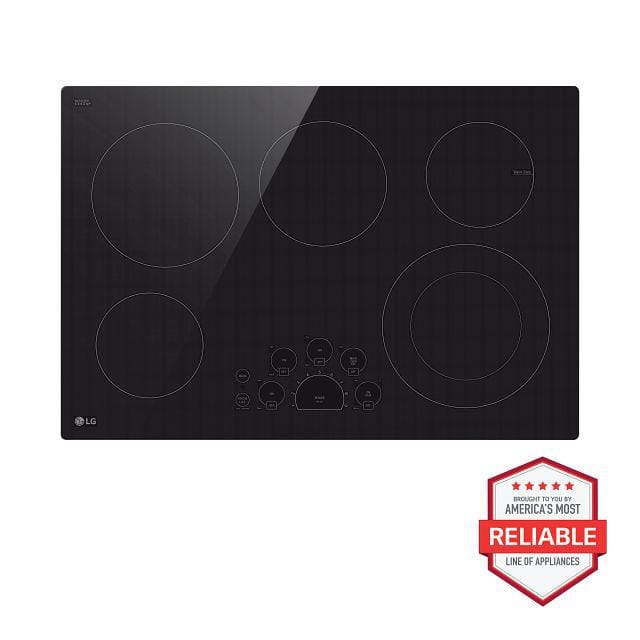 30 In. Radiant Smooth Surface Electric Cooktop in Black with 5 Burner Elements and Smoothtouch Controls