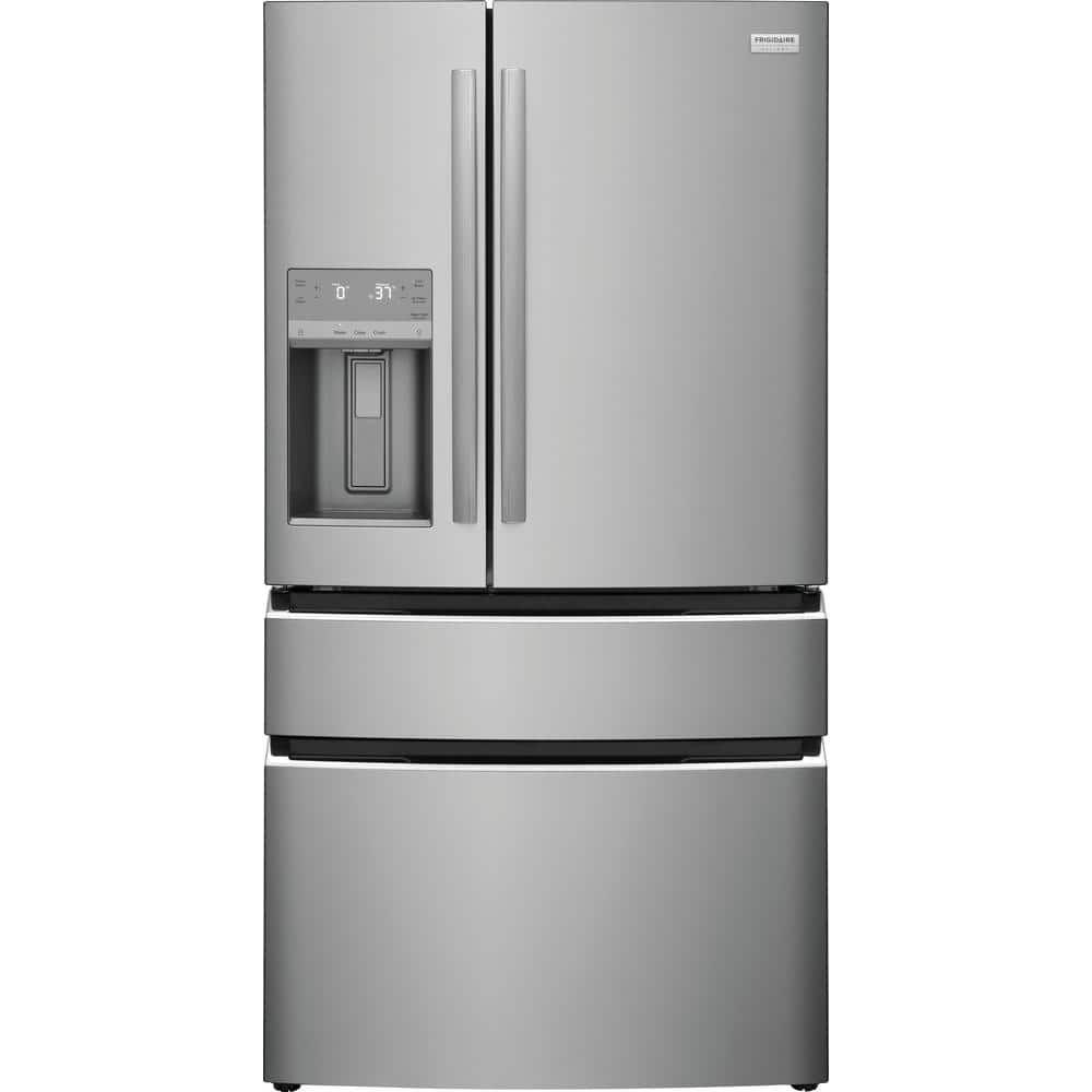 Gallery 36 In. 22 Cu. Ft. Counter-Depth 4-Door French Door Refrigerator in Smudge-Proof Stainless Steel