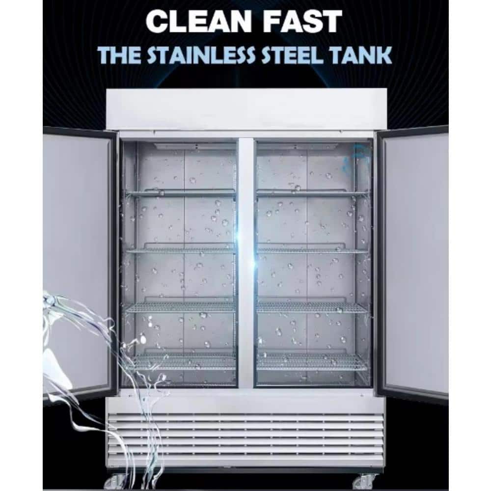 54 In. W 49 Cu. Ft. 2-Door Commercial Reach in Upright Refrigerator in Stainless Steel