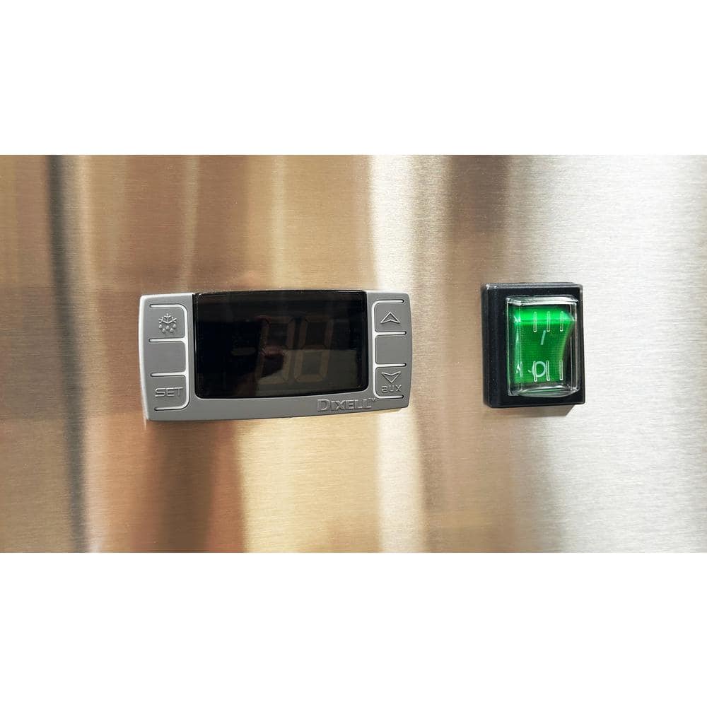 54 In. W 49 Cu. Ft. 2-Door Commercial Reach in Upright Refrigerator in Stainless Steel