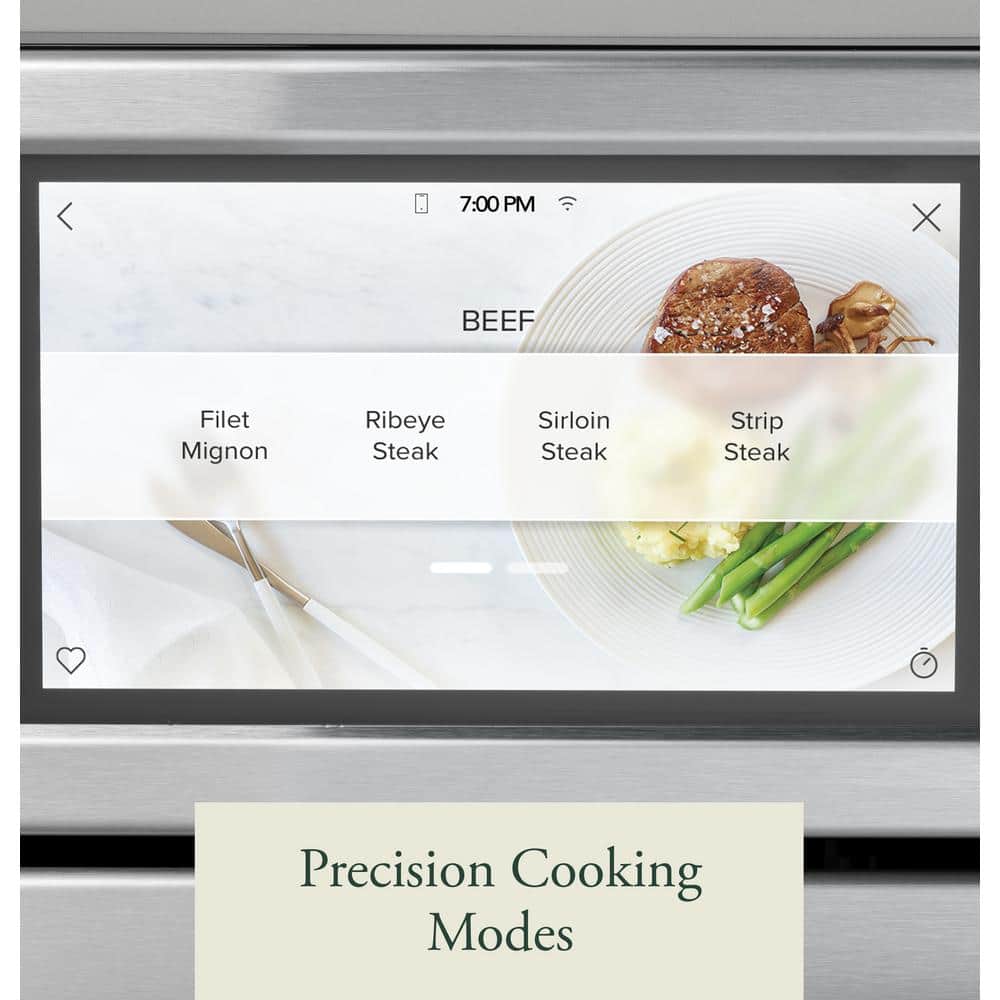 30 In. Smart Double Electric French-Door Wall Oven with Convection Self Cleaning in Stainless Steel