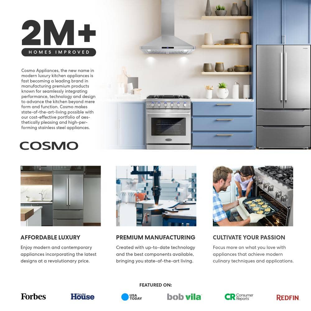 30 In. Lumin Collection 380 CFM Ducted Insert Range Hood, Button Controls, LED Lights, Stainless Steel