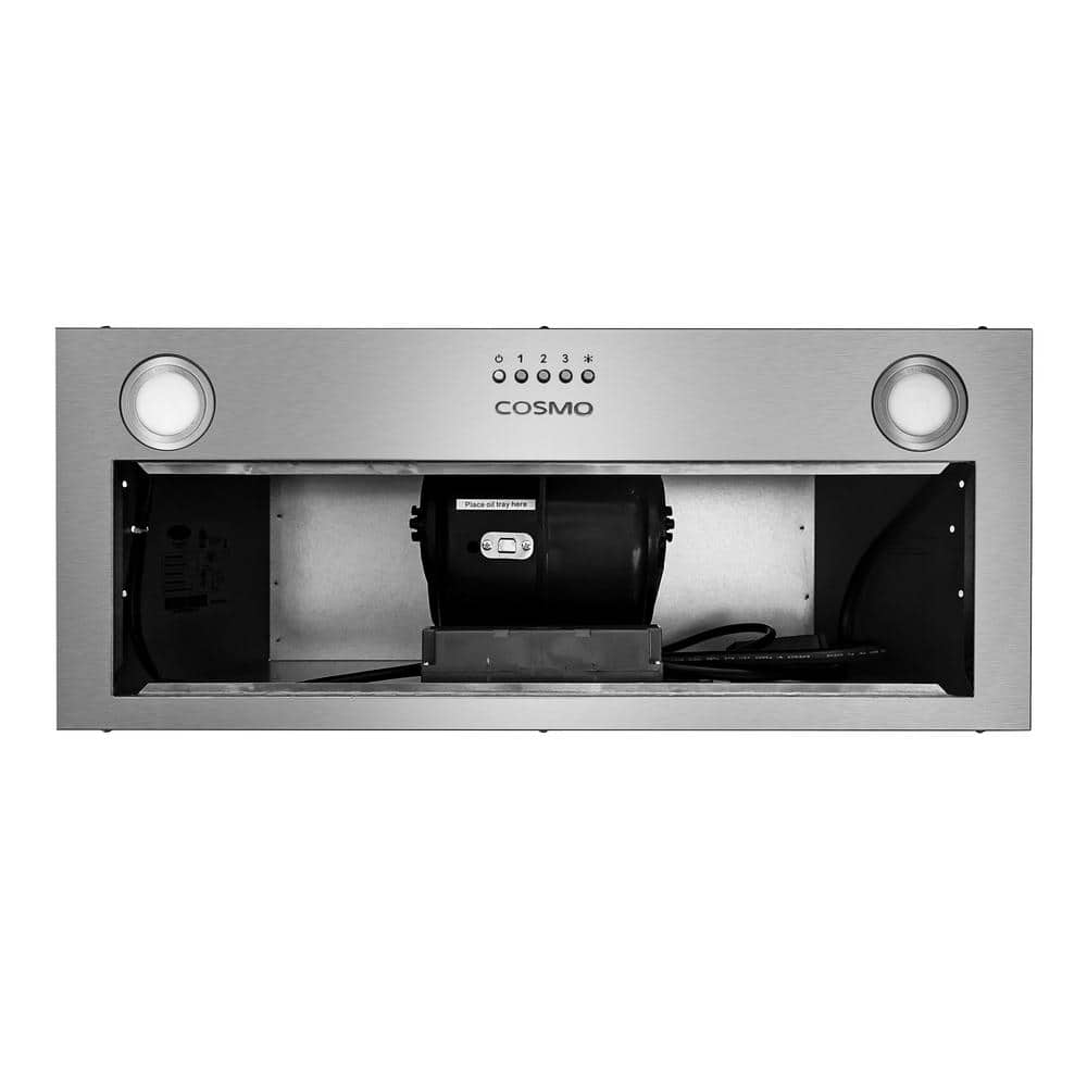 30 In. Lumin Collection 380 CFM Ducted Insert Range Hood, Button Controls, LED Lights, Stainless Steel