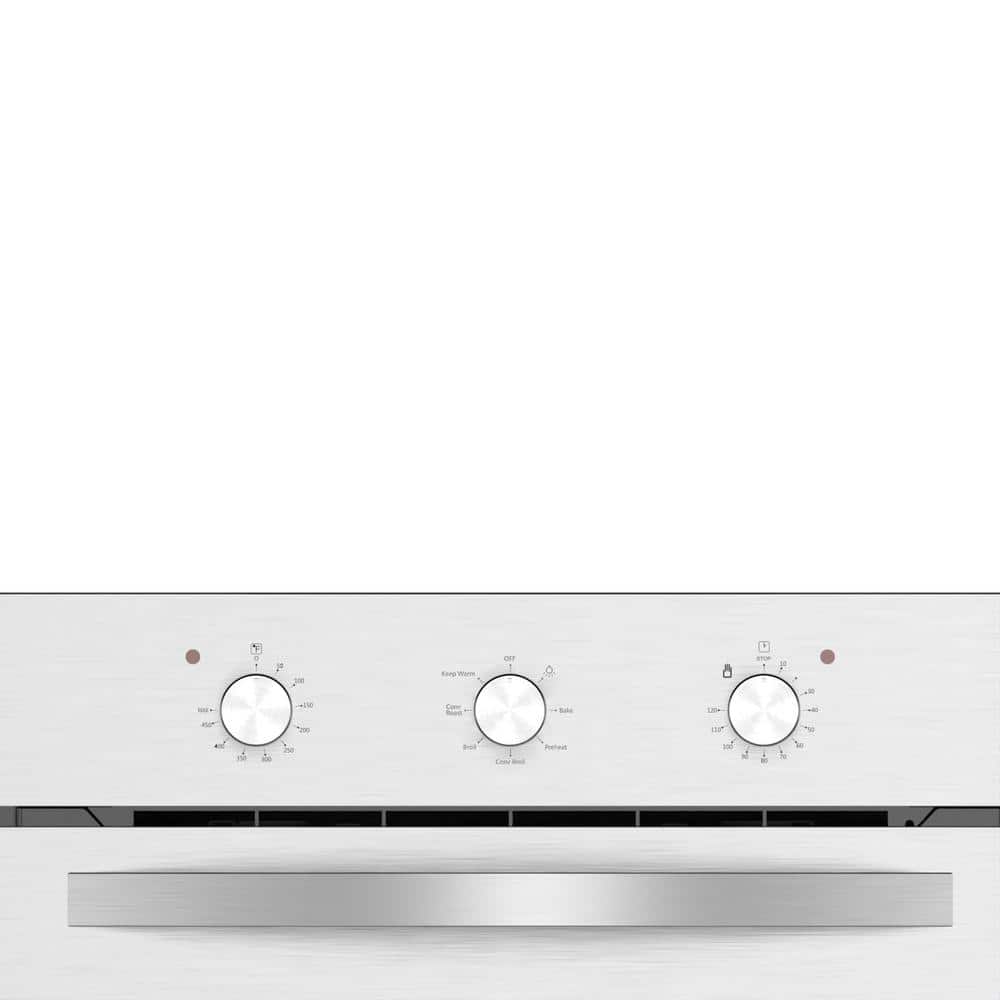 24 In. Single Electric Wall Oven with Convection Fan in Stainless Steel