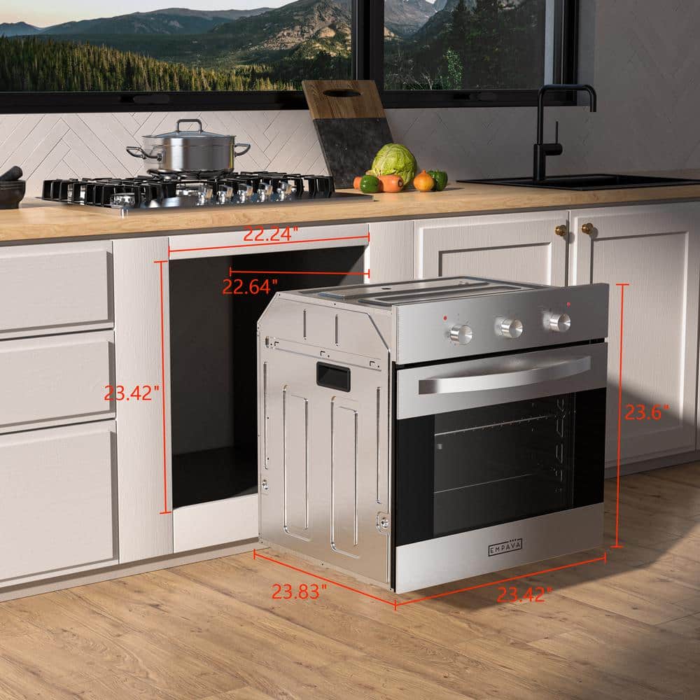 24 In. Single Electric Wall Oven with Convection Fan in Stainless Steel