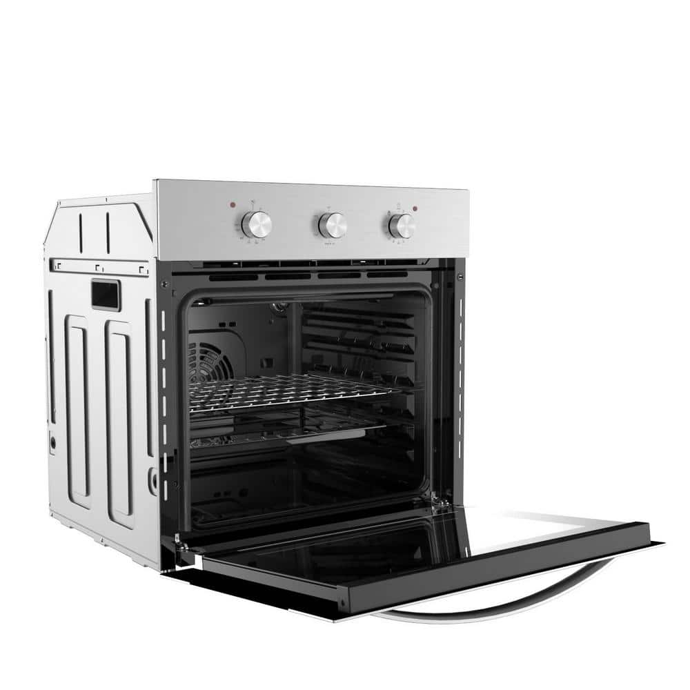 24 In. Single Electric Wall Oven with Convection Fan in Stainless Steel