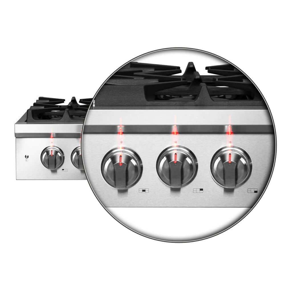 Alta Qualita 30 In. Pro-Style GAS 5 Sealed Brass Burners 100,000 BTU All 304 Stainless Steel