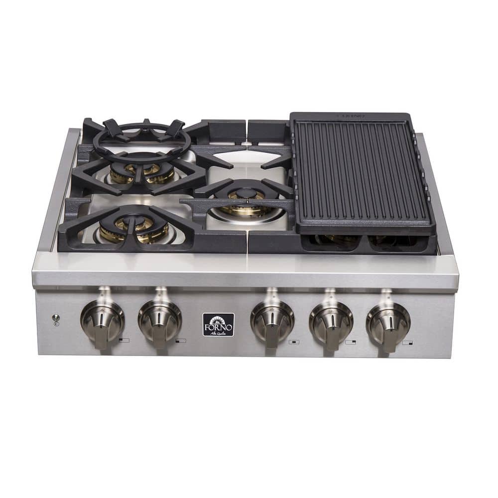 Alta Qualita 30 In. Pro-Style GAS 5 Sealed Brass Burners 100,000 BTU All 304 Stainless Steel