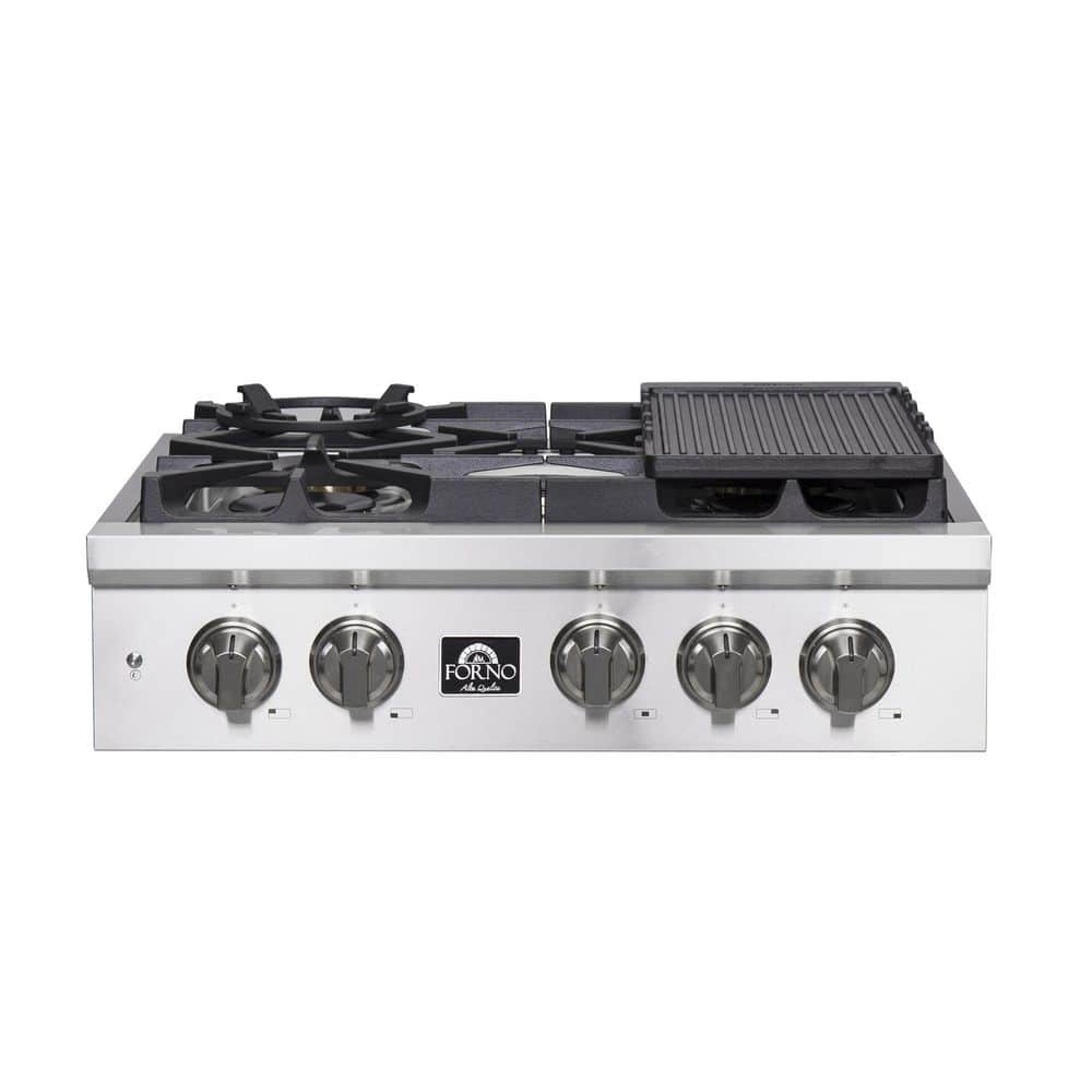 Alta Qualita 30 In. Pro-Style GAS 5 Sealed Brass Burners 100,000 BTU All 304 Stainless Steel