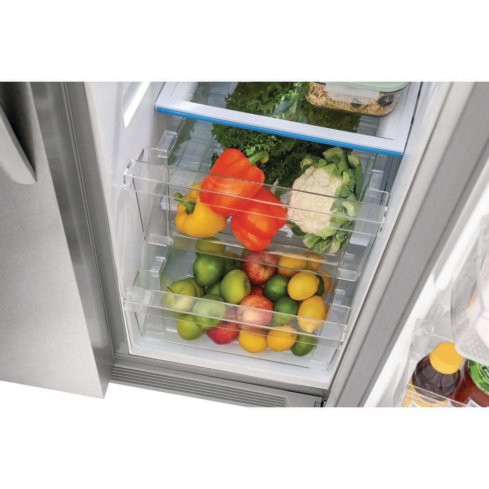 33 In. 22.3 Cu. Ft. Standard Depth Side by Side Refrigerator in Stainless Steel