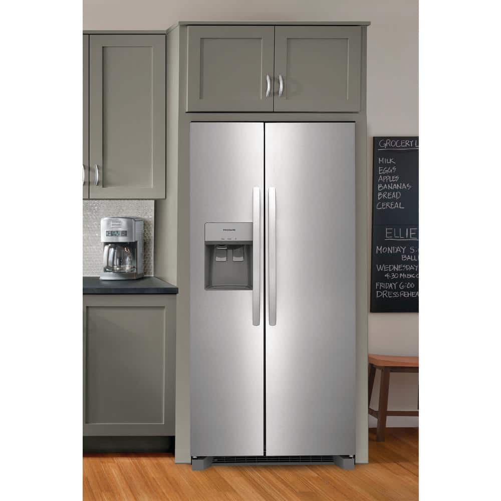 33 In. 22.3 Cu. Ft. Standard Depth Side by Side Refrigerator in Stainless Steel
