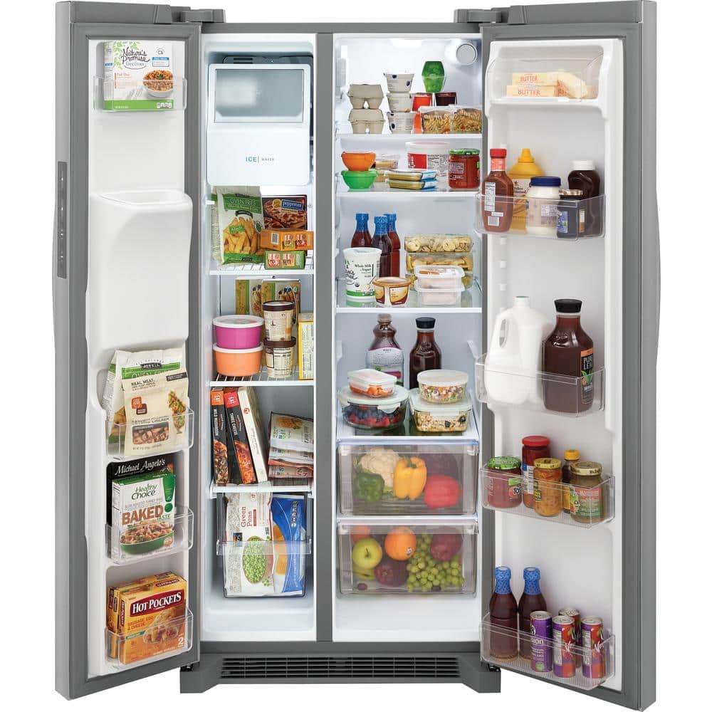 33 In. 22.3 Cu. Ft. Standard Depth Side by Side Refrigerator in Stainless Steel