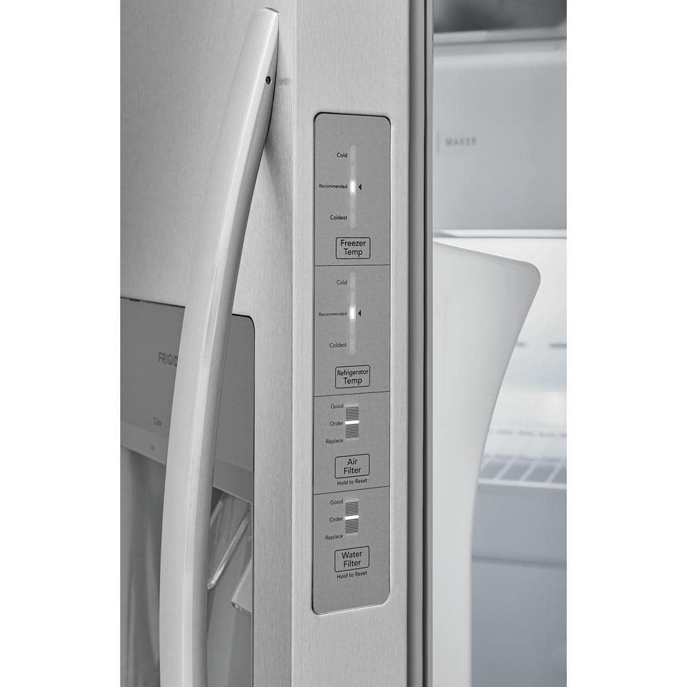 33 In. 22.3 Cu. Ft. Standard Depth Side by Side Refrigerator in Stainless Steel