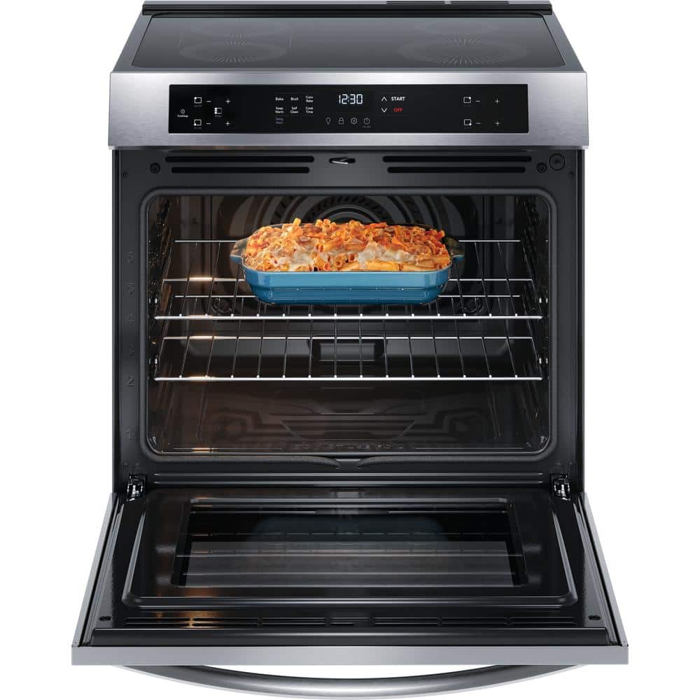 30 in 5.3 Cu.Ft. 4-Burner Element Slide-In Front Control Self-Cleaning Induction Range W/ Convection in Stainless Steel