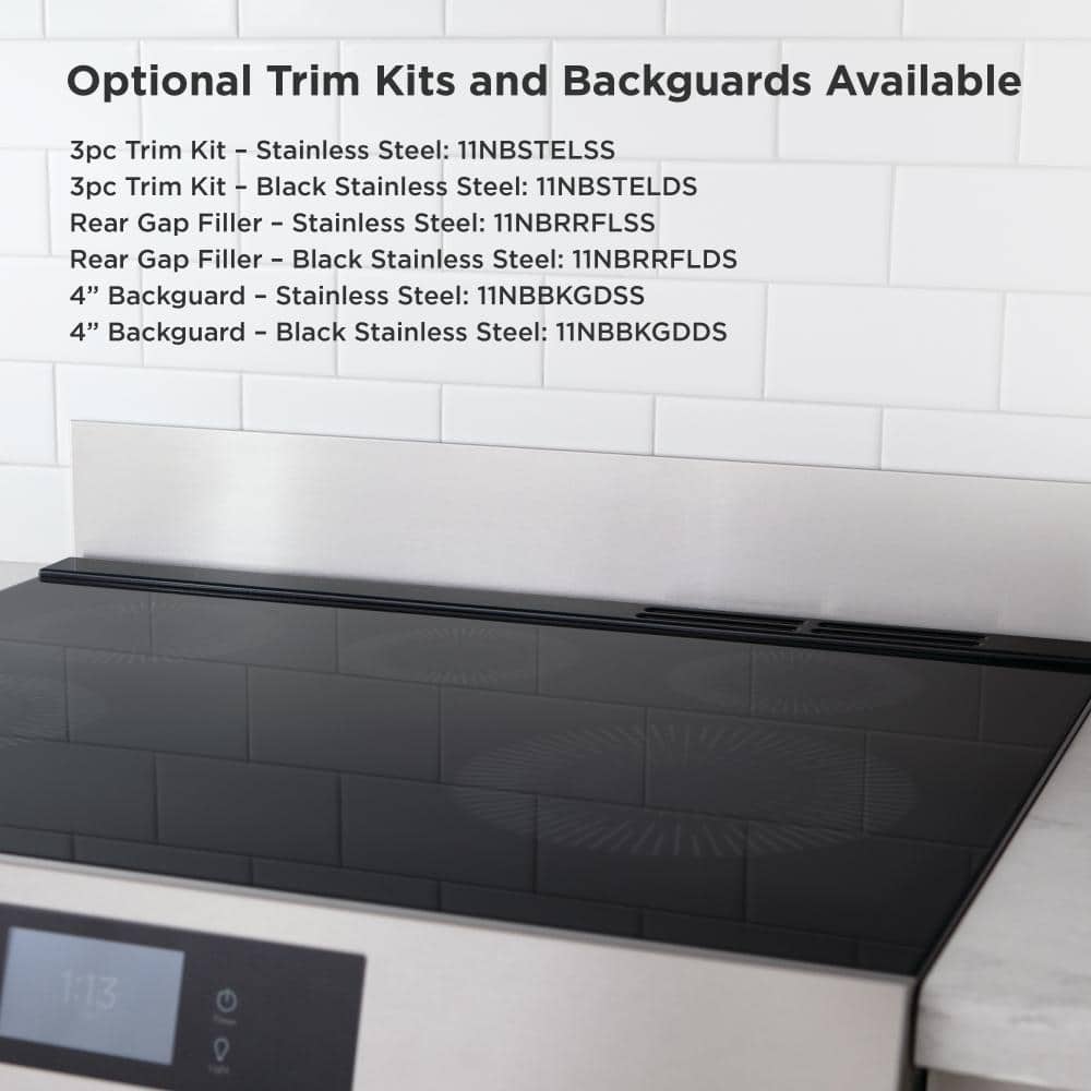 30 in 5.3 Cu.Ft. 4-Burner Element Slide-In Front Control Self-Cleaning Induction Range W/ Convection in Stainless Steel
