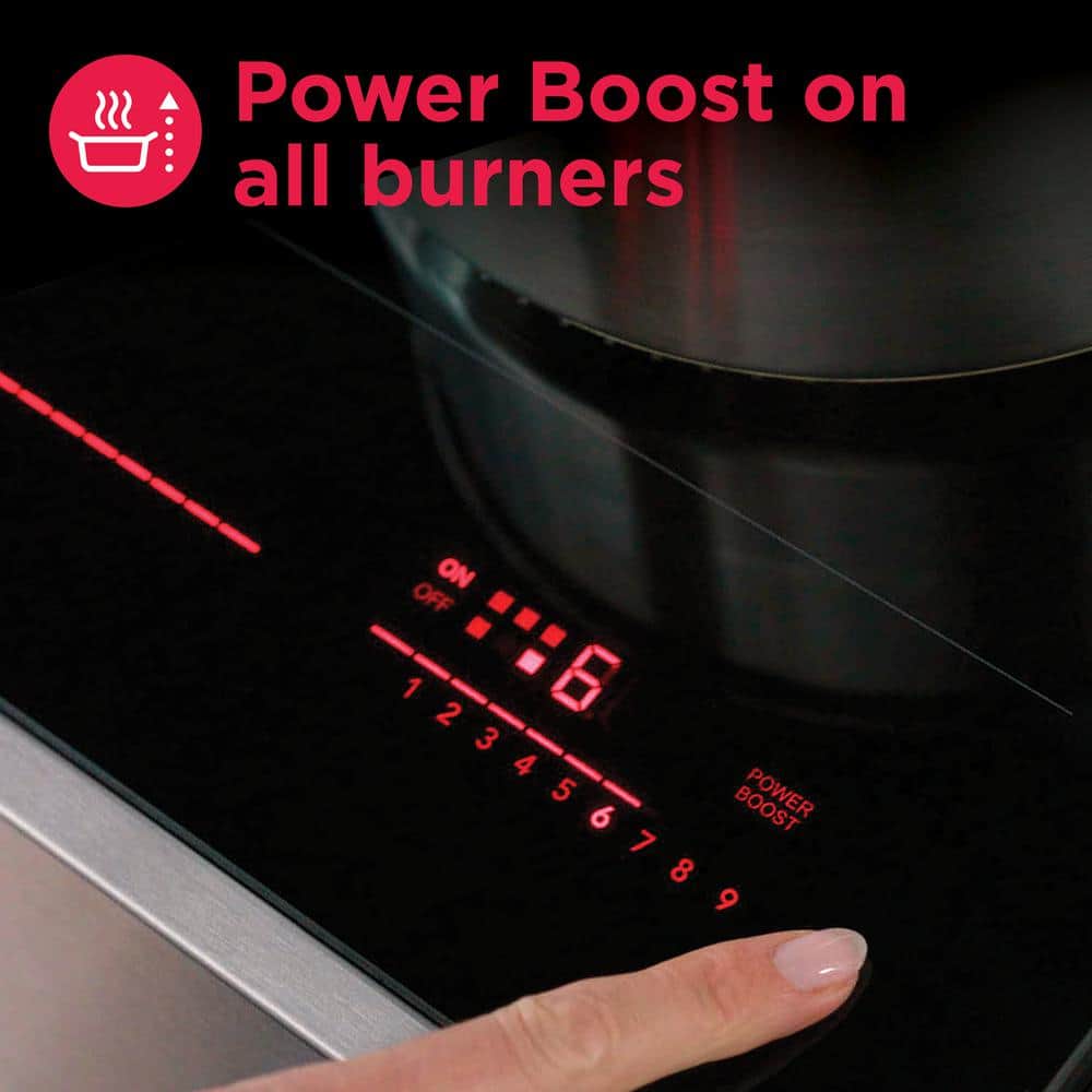30 in 5.3 Cu.Ft. 4-Burner Element Slide-In Front Control Self-Cleaning Induction Range W/ Convection in Stainless Steel