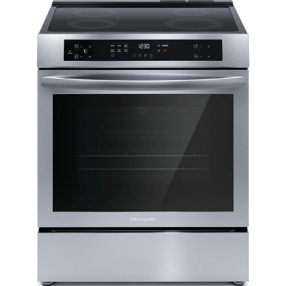 30 in 5.3 Cu.Ft. 4-Burner Element Slide-In Front Control Self-Cleaning Induction Range W/ Convection in Stainless Steel