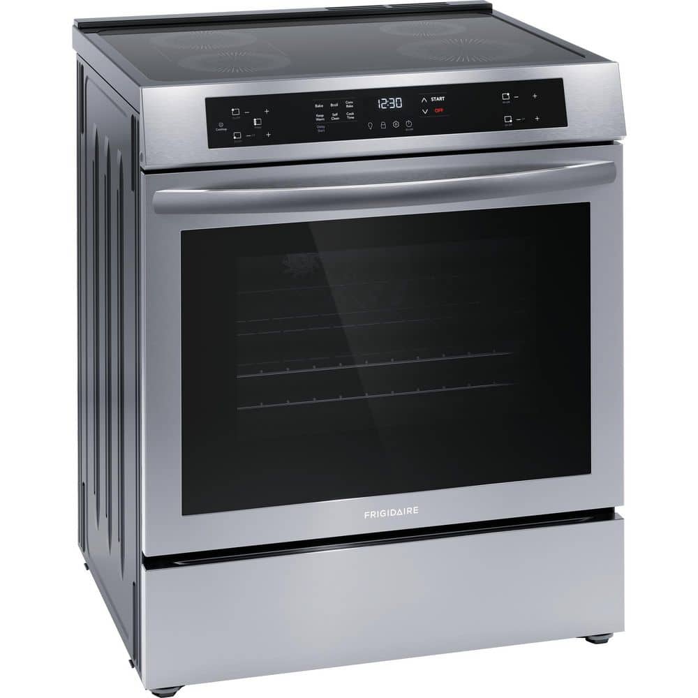 30 in 5.3 Cu.Ft. 4-Burner Element Slide-In Front Control Self-Cleaning Induction Range W/ Convection in Stainless Steel