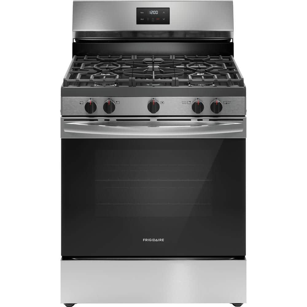 30 In. 5 Burner Freestanding Gas Range in Stainless Steel with Quick Boil and Even Baking Technology