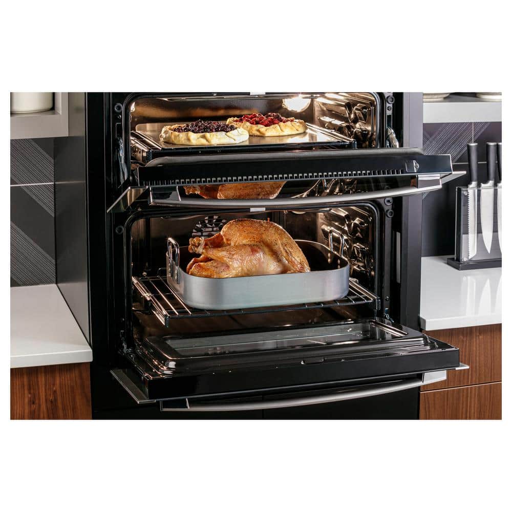 Profile 30 In. Smart Double Electric Wall Oven with Convection and Self Clean in Stainless Steel