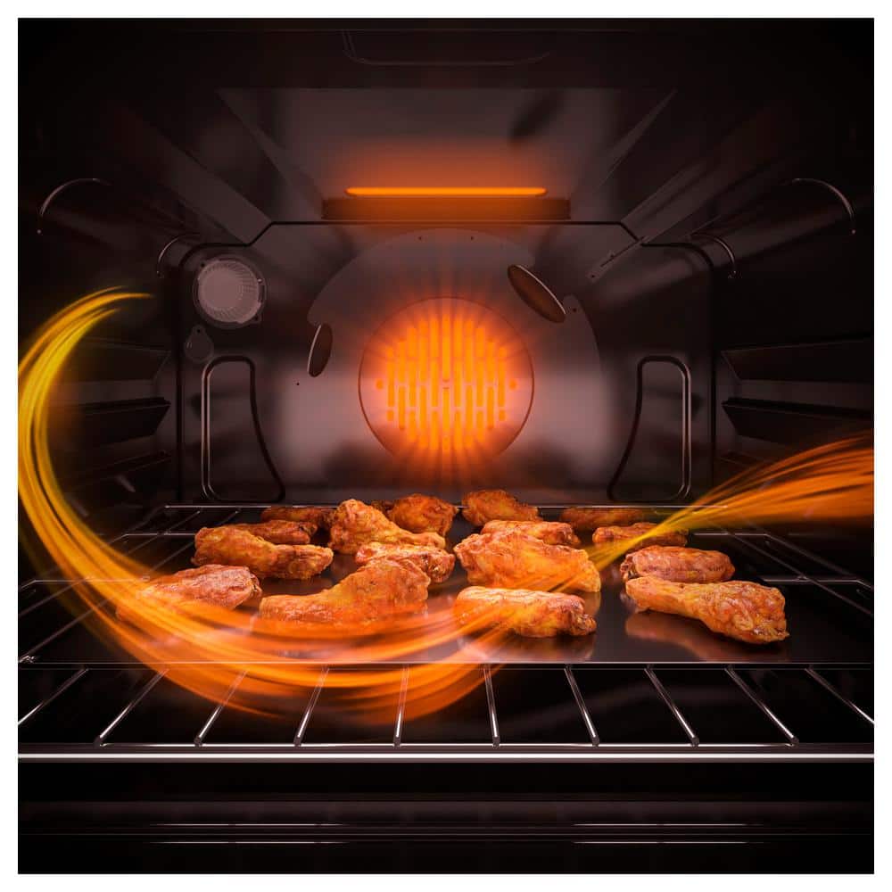 30 In. 6.8 Cu. Ft. Freestanding Double Oven Gas Range in Stainless Steel with Convection and Air Fry