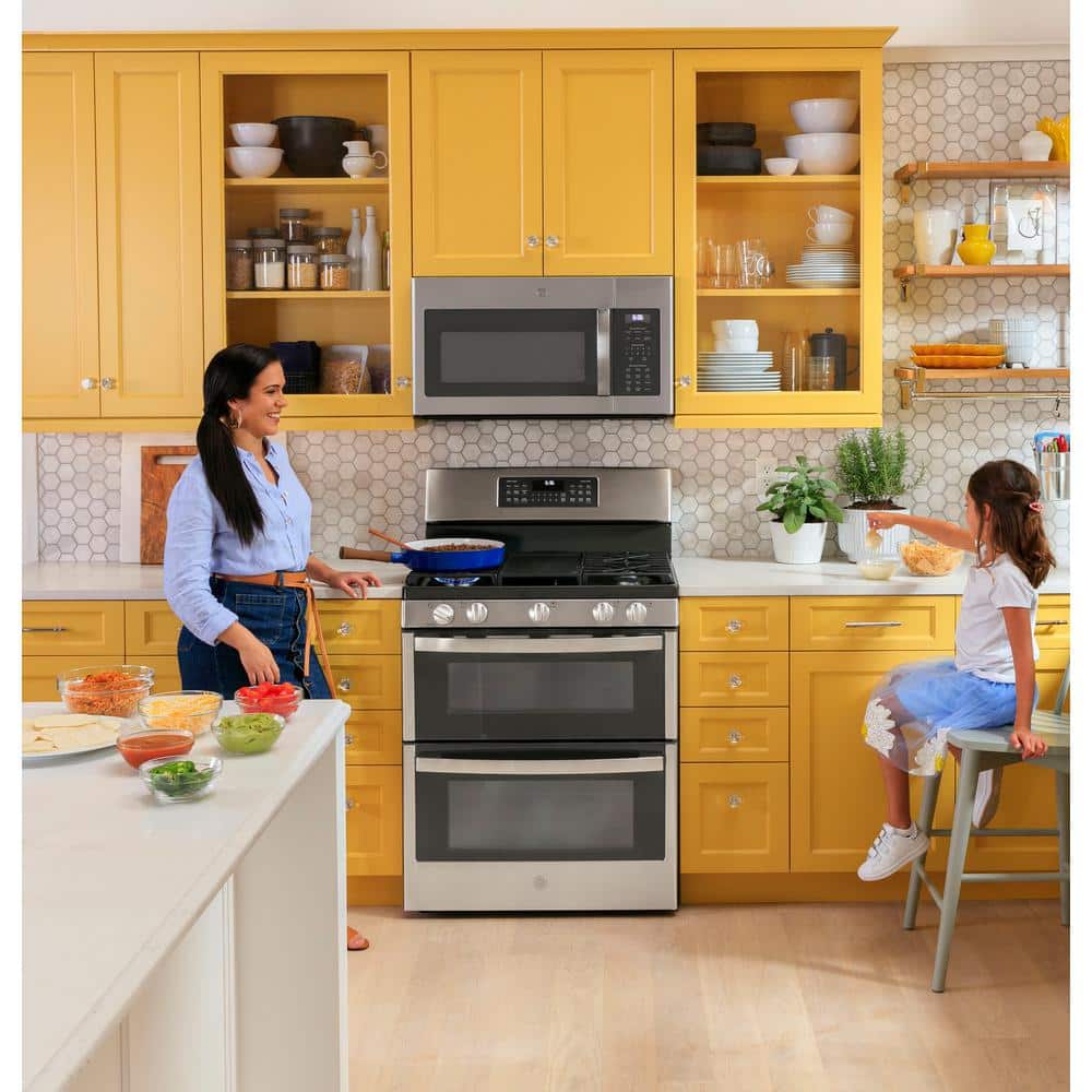 30 In. 6.8 Cu. Ft. Freestanding Double Oven Gas Range in Stainless Steel with Convection and Air Fry