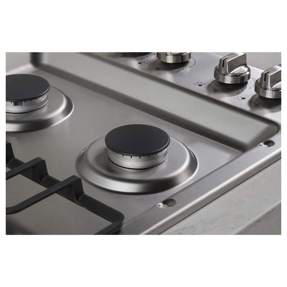 30 In. Gas Cooktop in Stainless Steel with 4-Burners Including Power Burners