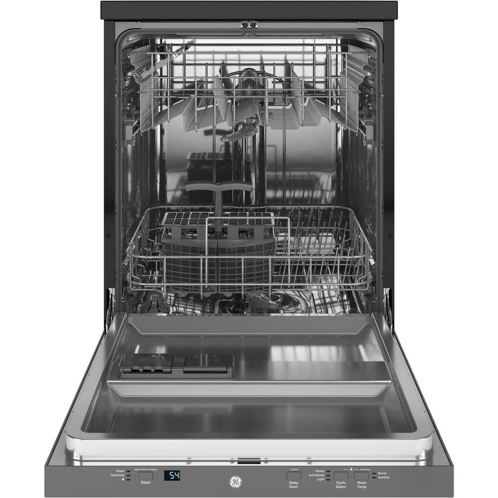24 In. Top Control Portable Stainless Steel Dishwasher with Stainless Steel Interior, Sanitize, 54 Dba
