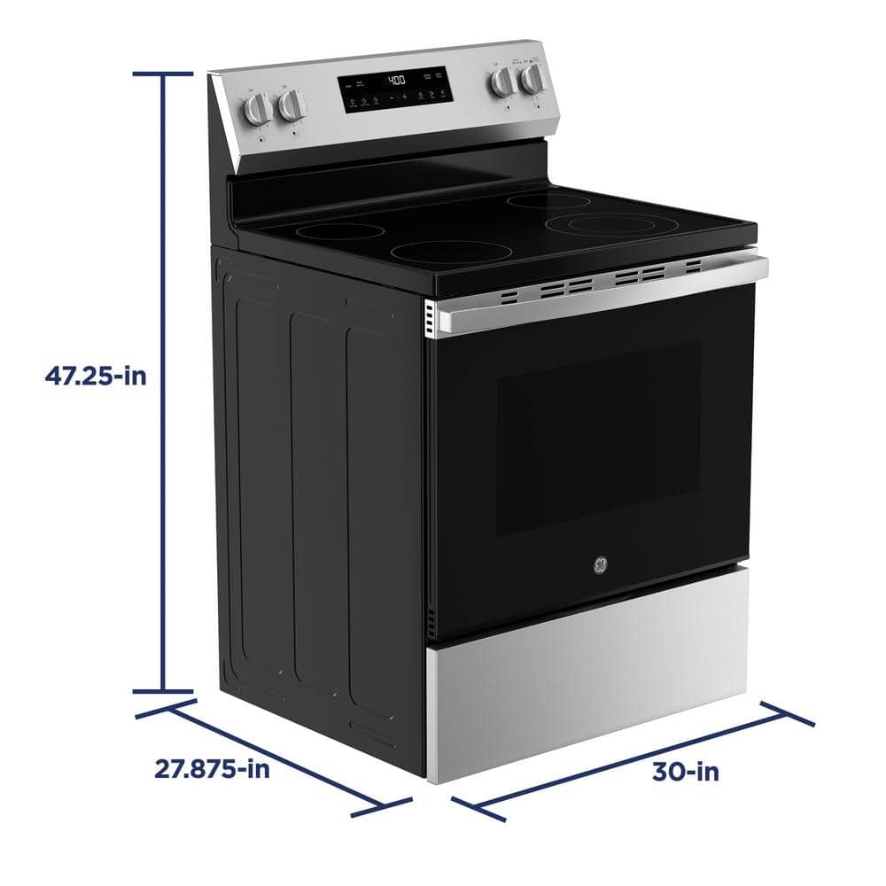 30 In. 4 Burner Element Free-Standing Electric Range in Stainless Steel W/Stainless Knobs