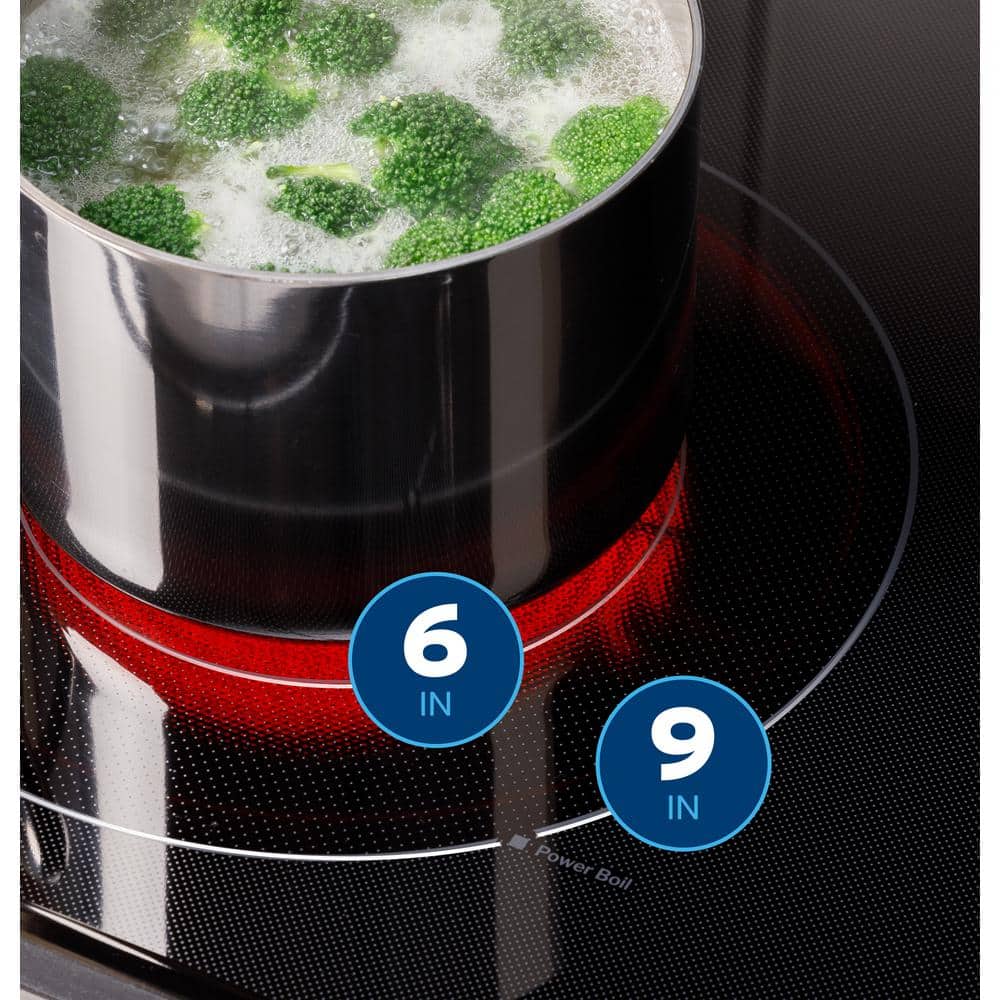 30 In. 4 Burner Element Free-Standing Electric Range in Stainless Steel W/Stainless Knobs