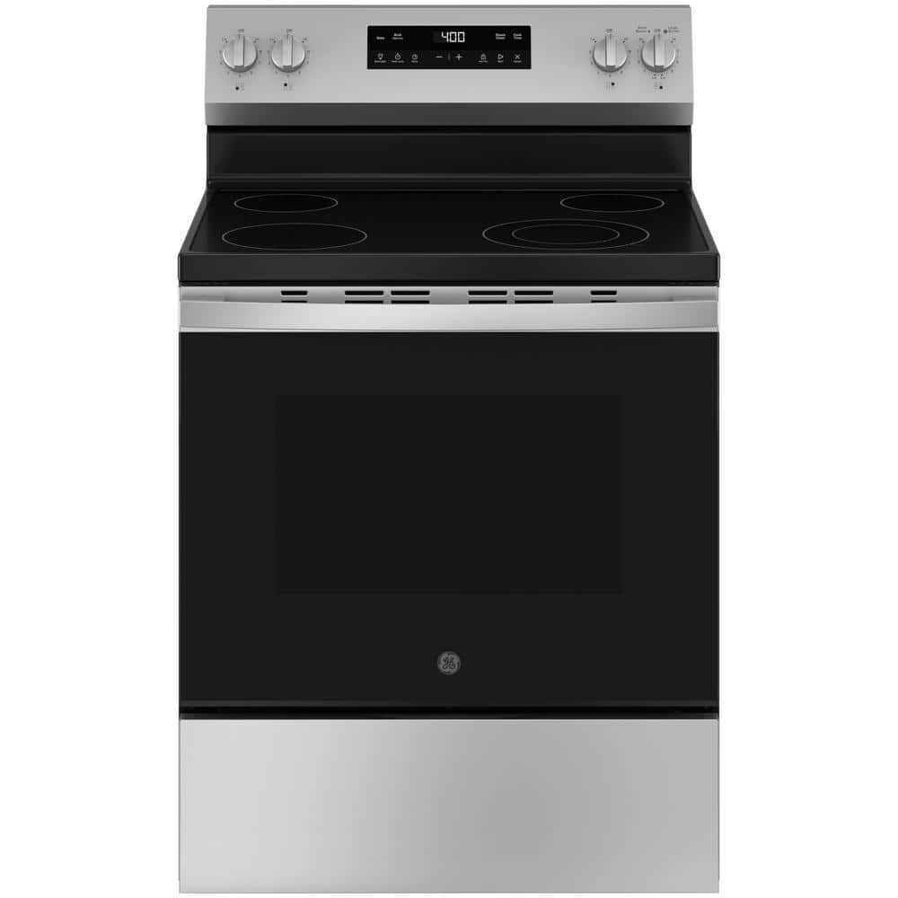 30 In. 4 Burner Element Free-Standing Electric Range in Stainless Steel W/Stainless Knobs