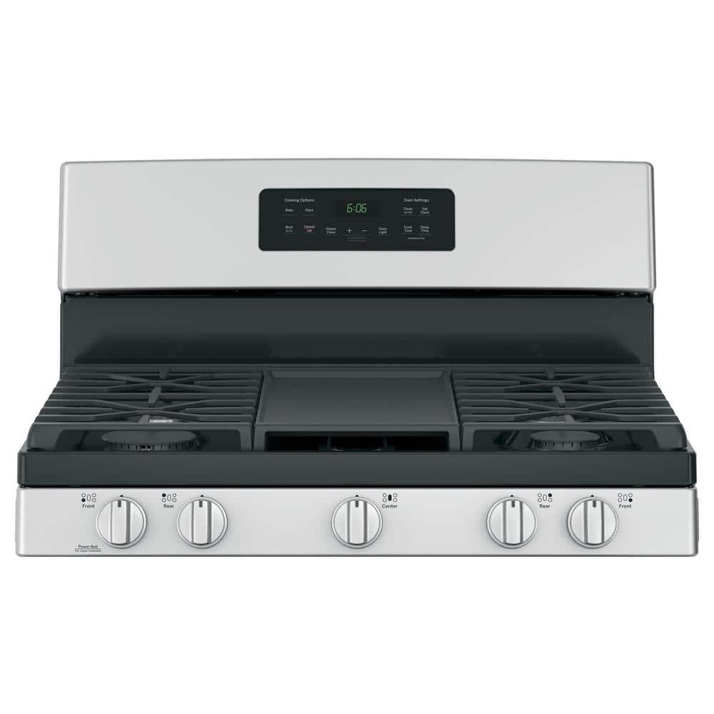 30 In. 5.0 Cu. Ft. Freestanding Gas Range in Stainless Steel with Griddle