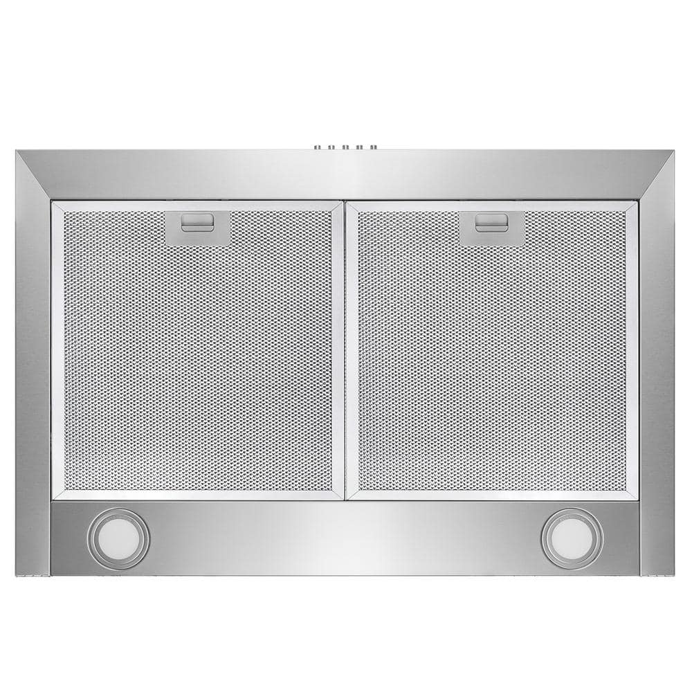 30 In. 217 CFM Convertible Kitchen Wall Mount Range Hood in Stainless Steel with Push Control, Leds and Carbon Filters