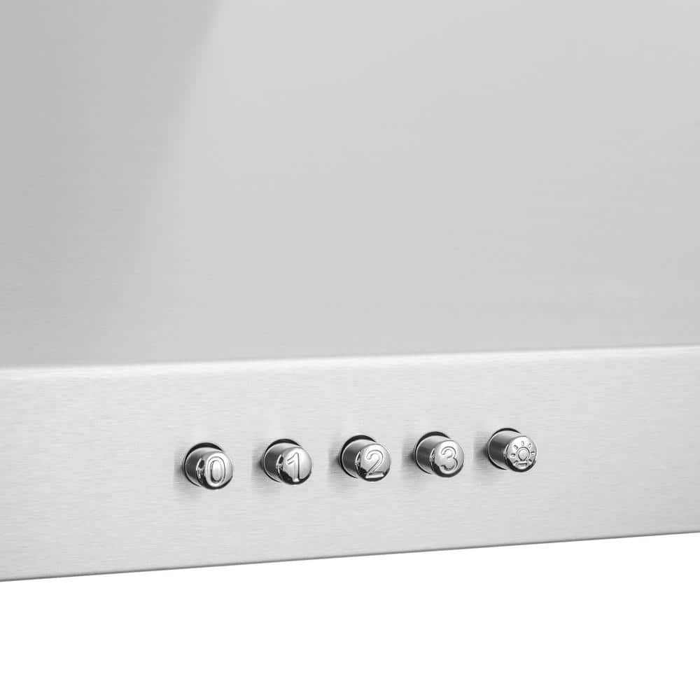 30 In. 217 CFM Convertible Kitchen Wall Mount Range Hood in Stainless Steel with Push Control, Leds and Carbon Filters