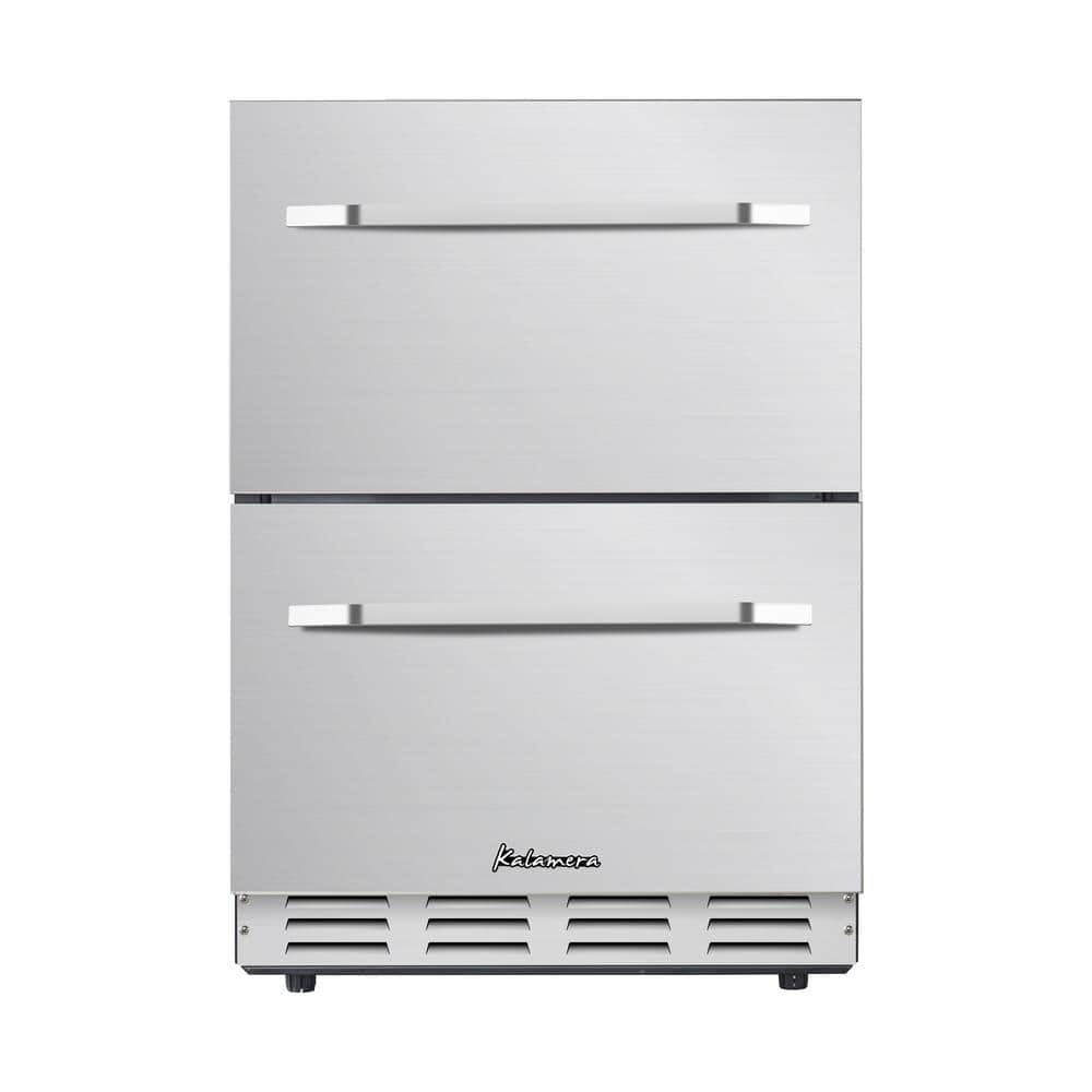 5.1 Cu.Ft 24 In. Built-In Undercounter Double Drawer Refrigerator in Stainless Steel