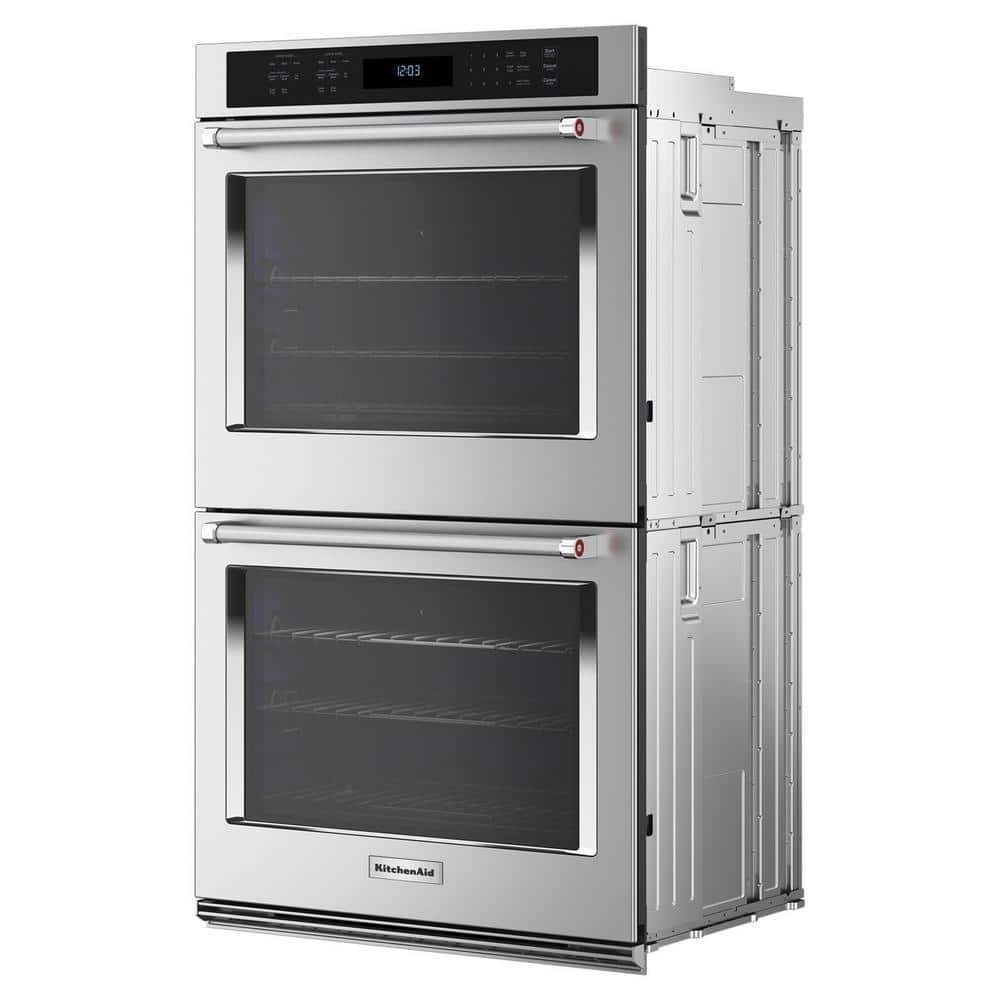 30 In. Double Electric Wall Oven with Convection Self-Cleaning in Stainless Steel