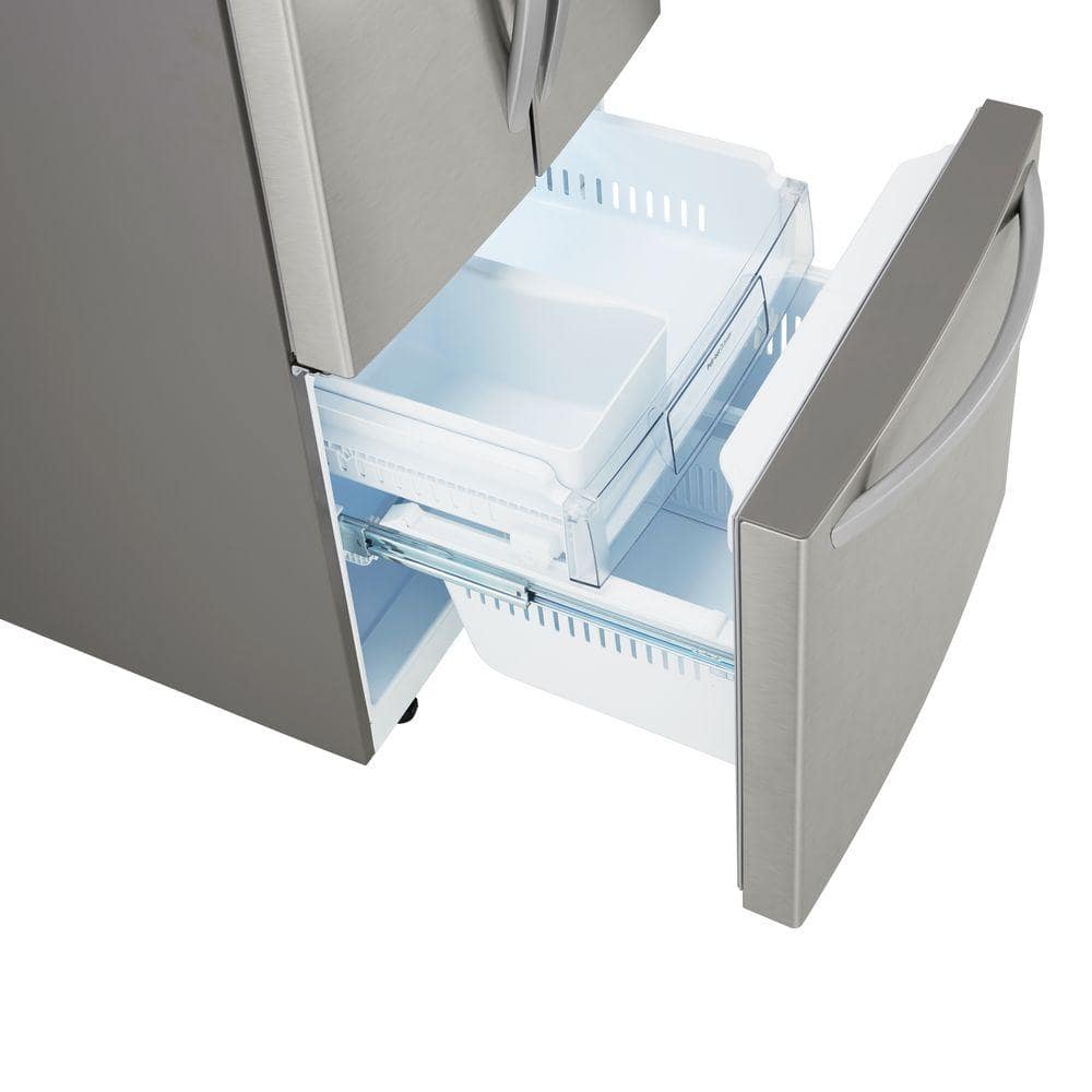 30 In. W 22 Cu. Ft. French Door Refrigerator with Ice Maker in Stainless Steel